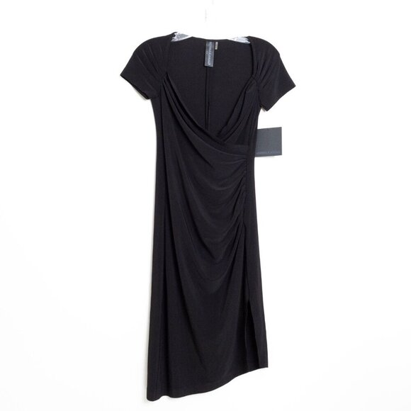 Norma Kamali Sweetheart Side Drape Dress Midi Black - Picture 11 of 13